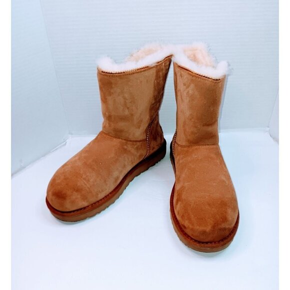 UGG Women's Chestnut Florence Zipper Suede Boots - Picture 2 of 7